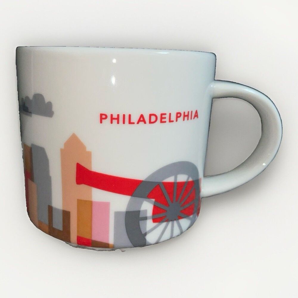 Starbucks Philadelphia Mug You Are Here Collection 14oz Red Interior 2015